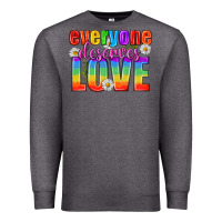 Charcoal Heather Everyone Deserves Love Pride Lgbtq Premium Sweatshirt - BundleAndBundleShop