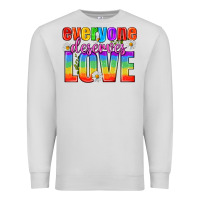 Dove Grey Everyone Deserves Love Pride Lgbtq Premium Sweatshirt - BundleAndBundleShop