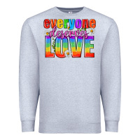 Heather Grey Everyone Deserves Love Pride Lgbtq Premium Sweatshirt - BundleAndBundleShop
