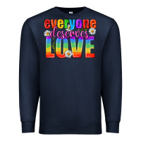 Navy Everyone Deserves Love Pride Lgbtq Premium Sweatshirt - BundleAndBundleShop