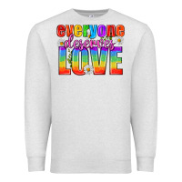 Oatmeal Heather Everyone Deserves Love Pride Lgbtq Premium Sweatshirt - BundleAndBundleShop