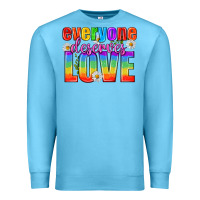 Ocean Blue Everyone Deserves Love Pride Lgbtq Premium Sweatshirt - BundleAndBundleShop