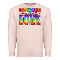 Pale Pink Everyone Deserves Love Pride Lgbtq Premium Sweatshirt - BundleAndBundleShop