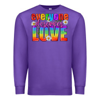 Purple Everyone Deserves Love Pride Lgbtq Premium Sweatshirt - BundleAndBundleShop