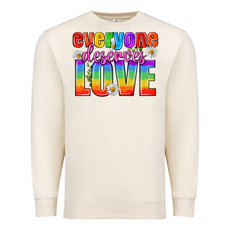 Everyone Deserves Love Pride Lgbtq Premium Sweatshirt by BundleAndBundleShop | Teevron