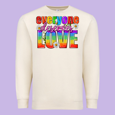 Everyone Deserves Love Pride Lgbtq Premium Sweatshirt Designed By Bundleandbundleshop