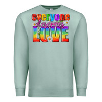 Seafoam Everyone Deserves Love Pride Lgbtq Premium Sweatshirt - BundleAndBundleShop
