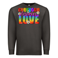 Smoke Everyone Deserves Love Pride Lgbtq Premium Sweatshirt - BundleAndBundleShop
