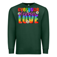 Sports Green Everyone Deserves Love Pride Lgbtq Premium Sweatshirt - BundleAndBundleShop