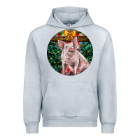 Heather Grey christmas pig Urban Hoodie - LillyAllenDesigns