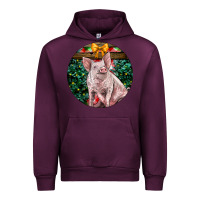 Mauve Wine christmas pig Urban Hoodie - LillyAllenDesigns