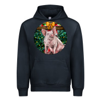 Navy christmas pig Urban Hoodie - LillyAllenDesigns