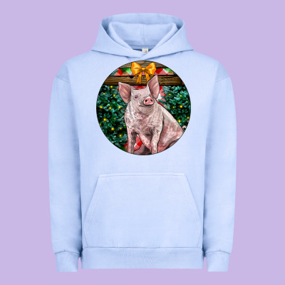 Christmas Pig Urban Hoodie Designed By Lillyallendesigns