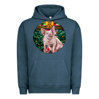 Pigment Midnight Navy christmas pig Urban Hoodie - LillyAllenDesigns