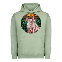 Pigment Oil Green christmas pig Urban Hoodie - LillyAllenDesigns