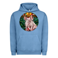 Pigment Pebble Blue christmas pig Urban Hoodie - LillyAllenDesigns