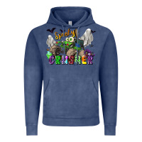 Vintage Denim spooky crusher monster truck Vintage Hoodie - LillyAllenDesigns