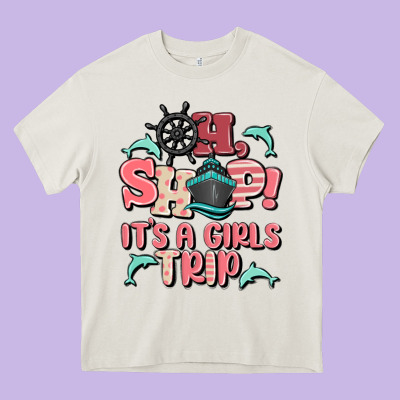 Oh Ship It's A Girls Trip Heavy Core Tee Designed By Maliassmallbusiness