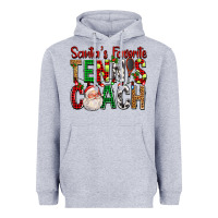 Heather Grey Santa's Favorite Tennis Coach For Christmas Heavyweight Hoodie - FaDigitalArtStudio