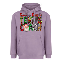 Lavender Santa's Favorite Tennis Coach For Christmas Heavyweight Hoodie - FaDigitalArtStudio