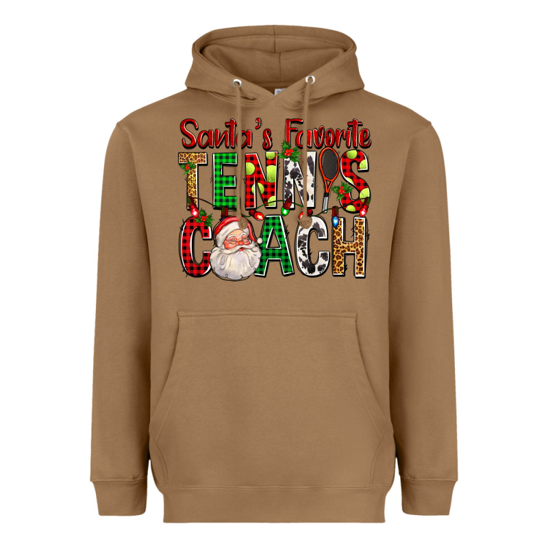 Santa's Favorite Tennis Coach For Christmas Heavyweight Hoodie by FaDigitalArtStudio | Teevron