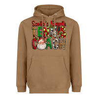 Toasted Coconut Santa's Favorite Tennis Coach For Christmas Heavyweight Hoodie - FaDigitalArtStudio