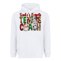 White Santa's Favorite Tennis Coach For Christmas Heavyweight Hoodie - FaDigitalArtStudio