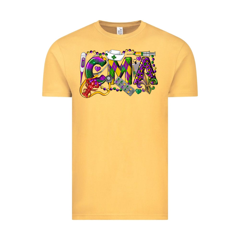 Cma Certified Medical Assistant Mardi Gras Vintage Tee by LillyAllenDesigns | Teevron