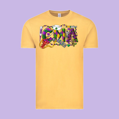 Cma Certified Medical Assistant Mardi Gras Vintage Tee Designed By Lillyallendesigns