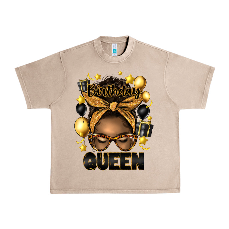 Birthday Queen Afro Messy Bun Urban Heavy Tee by Artiststas | Teevron