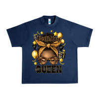Navy birthday queen afro messy bun Urban Heavy Tee - Artiststas