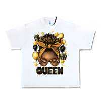 White birthday queen afro messy bun Urban Heavy Tee - Artiststas