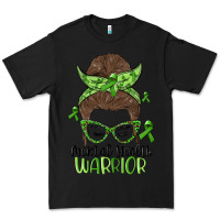 Black messy bun mental health warrior Premium Tee - MaliasSmallBusiness