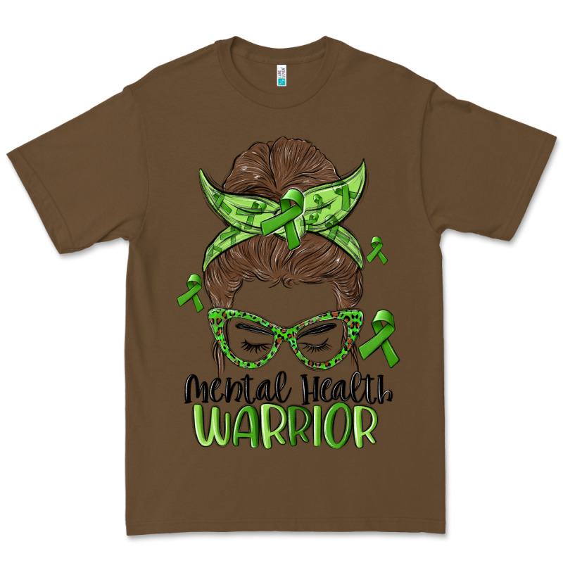 Messy Bun Mental Health Warrior Premium Tee by MaliasSmallBusiness | Teevron