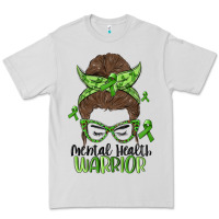 Dove Grey messy bun mental health warrior Premium Tee - MaliasSmallBusiness