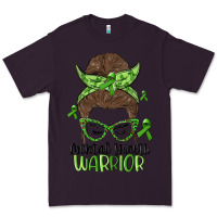 Plum messy bun mental health warrior Premium Tee - MaliasSmallBusiness