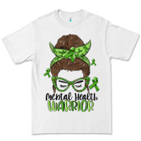 White messy bun mental health warrior Premium Tee - MaliasSmallBusiness