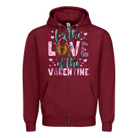 Burgundy for the love of the valentine Zipper Hoodie - OliviaCreatesArt