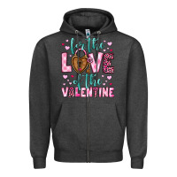 Charcoal Heather for the love of the valentine Zipper Hoodie - OliviaCreatesArt