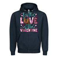 Navy for the love of the valentine Zipper Hoodie - OliviaCreatesArt