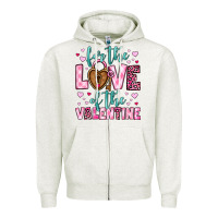 Oatmeal Heather for the love of the valentine Zipper Hoodie - OliviaCreatesArt