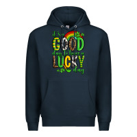 Navy St. Patrick's It's a good day to have a lucky day Premium Hoodie - OliviaCreatesArt