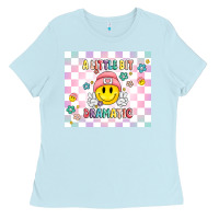 Baby Blue a little bit dramatic retro Ladies Tee - MaliasSmallBusiness