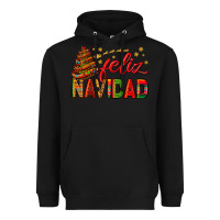Black Feliz Navidad With Sombrero Tree Heavyweight Hoodie - BundleAndBundleShop