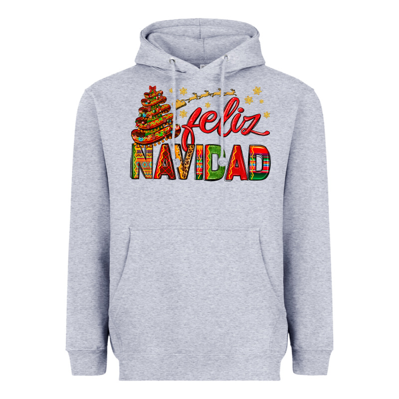 Feliz Navidad With Sombrero Tree Heavyweight Hoodie by BundleAndBundleShop | Teevron