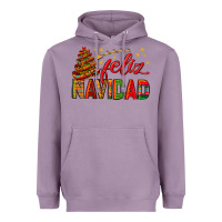 Lavender Feliz Navidad With Sombrero Tree Heavyweight Hoodie - BundleAndBundleShop