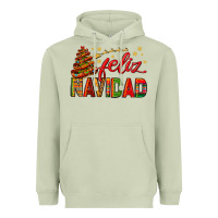 Matcha Feliz Navidad With Sombrero Tree Heavyweight Hoodie - BundleAndBundleShop