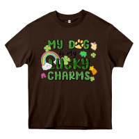 Chocolate Brown my dog is my lucky charms Heavy Core Tee - MaliasSmallBusiness
