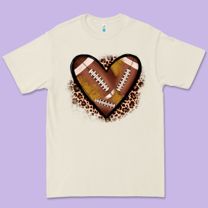 Heart Football Premium Tee Designed By Jahusdesignshop