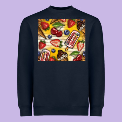 Summer Ice Cream With Fruits Heavyweight Sweatshirt Designed By Tumblerdesignbyshophia